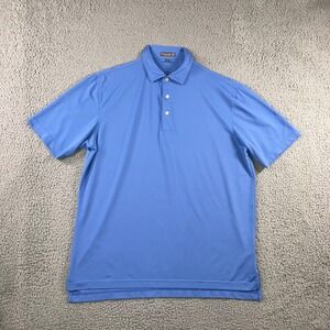 Peter Millar Summer Comfort Polo Shirt Men Large Blue‎ Short Sleeve Casual